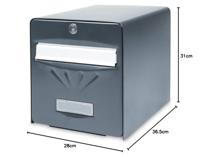 Brievenbus Burg-Wachter Grijs Antraciet Roestvrij staal Kristal Gegalvaniseerd staal 28 x 36,5 x 31 cm - thumbnail