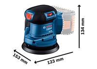 Bosch Blauw GEX 185-LI Professional | Accu-excenterschuurmachine | 18V | Body | Zonder Accu&apos;s & Laders | In Doos - 06013A5020 - thumbnail
