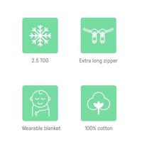 INGENUITY Inbakerzak, Vogelslaapzak, TOG 2,5, geschikt voor kinderen van 3 tot 18 maanden, Oeko-Tex gecertificeerd - thumbnail