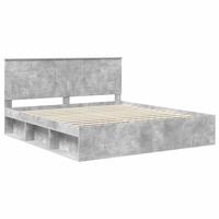 Bedframe met hoofdeinde Beton 180 x 200 cm Massief grenenhout - thumbnail