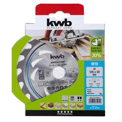 Cirkelzaagblad hm 135x20 19m KWB - Kwb