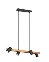 Trio Richtbare hanglampMarley Zwart met hout - 312490432 - thumbnail