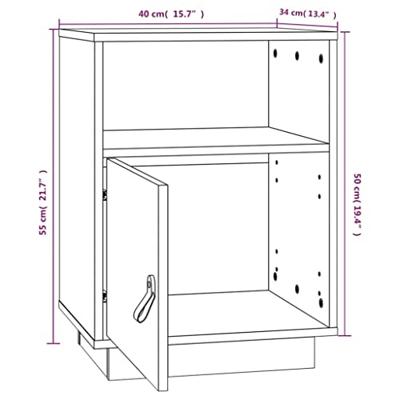 Nachtkastjes 2 st 40x34x55 cm massief grenenhout zwart