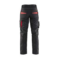 Blåkläder Dames service werkbroek met stretch 71951330 | Zwart/Rood | Maat 46 - 7330509647318 - thumbnail