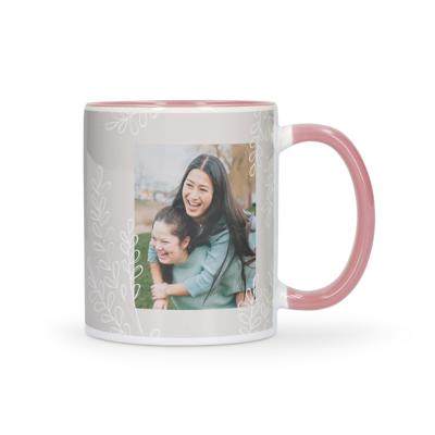 Mok met foto en tekst - Roze - 325 ml