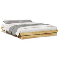 Bedframe zonder matras 160x200 cm massief hout eiken - thumbnail