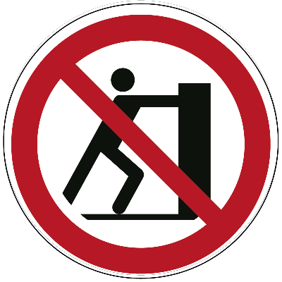 Duwen verboden - Ø 150 mm - Sticker Duwen verboden - Ø 150 mm - Sticker