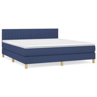 Boxspring met matras stof blauw 180x200 cm - thumbnail