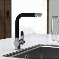Keukenmengkraan Schutte Rio Hoge Draaibare Uitloop Chroom en Mat Zwart - thumbnail