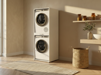 Wasmachinekast WASHING 2 machines boven elkaar MEDIUM wit - thumbnail