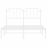 Bedframe met hoofdbord metaal wit 135x190 cm - thumbnail