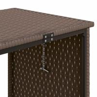Tuinbank met tafel en kussens L-vormig poly rattan bruin - thumbnail