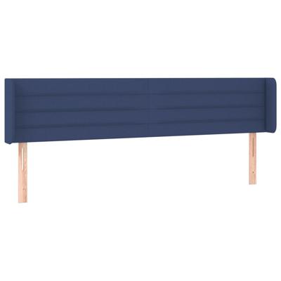 Hoofdbord met randen 163x16x78/88 cm stof blauw