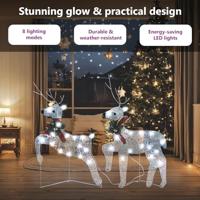 VidaXL Kerstrendieren 2 st 40 led&apos;s zilverkleurig - thumbnail