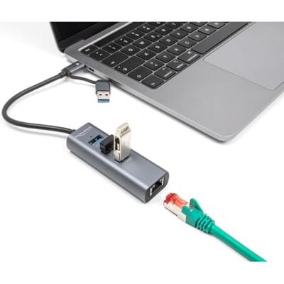 Delock 64282 USB-C (USB 3.2 Gen 1) multiport hub Grijs