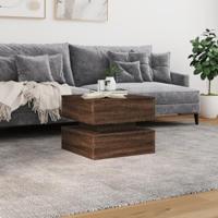 Salontafel met LED-verlichting 50x50x40 cm bruin eikenkleur - thumbnail