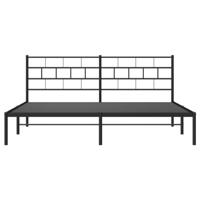Bedframe met hoofdbord metaal zwart 183x213 cm - thumbnail