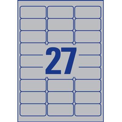 Avery-Zweckform L6011-100 Etiketten voor typeplaatjes 63.5 x 29.6 mm Polyester folie Zilver 2700 stuk(s) Permanent hechtend Laser (zwart/wit), Kopiëren Avery-Zweckform L6011-100 Etiketten voor typeplaatjes 63.5 x 29.6 mm Polyester folie Zilver 2700 stuk(s) Permanent hechtend Laser (zwart/wit), Kopiëren