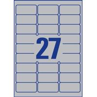 Avery-Zweckform L6011-100 Etiketten voor typeplaatjes 63.5 x 29.6 mm Polyester folie Zilver 2700 stuk(s) Permanent hechtend Laser (zwart/wit), Kopiëren - thumbnail