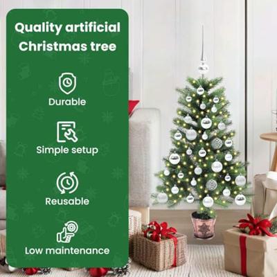 VidaXL Kerstboom met 150 led met standaard groen 90 cm pe VidaXL Kerstboom met 150 led met standaard groen 90 cm pe