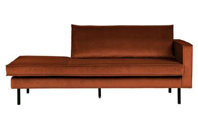 WOOOD Daybed 'Rodeo' Rechts, Velvet, kleur Roest