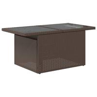 5-delige Loungeset met kussens poly rattan bruin - thumbnail