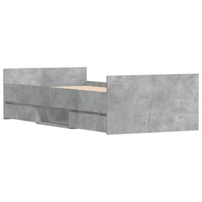 Bedframe met hoofd- en voeteneinde betongrijs 100x200 cm