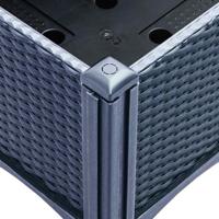 Plantenbak met latwerk 160x120x142 cm polypropeen grijs - thumbnail