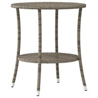 Tuinstoelen 2 st verstelbaar met tafel poly rattan grijs - thumbnail