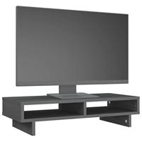 VidaXL Monitorstandaard 60x27x14 cm massief grenenhout grijs - thumbnail