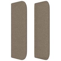 Hoofdbord met randen 183x16x78/88 cm stof taupe - thumbnail