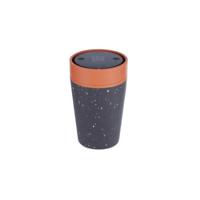 Circular&Co. Koffiebeker - circular cup - zwart/oranje - 227 ml - thumbnail