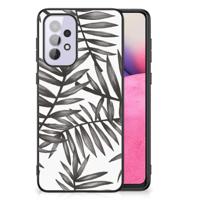 Samsung Galaxy A33 5G Bloemen Hoesje Leaves Grey - thumbnail