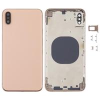 Achtercover met camera lens & SIM-kaart lade & Zijkleutels voor iPhone XS Max (goud) - thumbnail