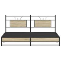Bedframe zonder matras metaal sonoma eikenkleurig 183x213 cm - thumbnail