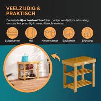 2-in-1 schoenenrek en bank gemaakt van acaciahout - 50 cm - thumbnail