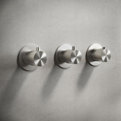 Hotbath Archie Afbouwdeel - Inbouw douchethermostaat met 2 stopkranen Horizontaal/verticaal RVS AR7067EXTIX