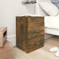 Nachtkastjes 2 st 38x35x56 cm bewerkt hout gerookt eikenkleurig - thumbnail