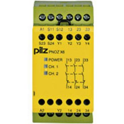 PILZ PNOZ X6 24VAC 24VDC 3n/o Veiligheidsschakelapparaat 3x NO (b x h x d) 45 x 87 x 121 mm 1 stuk(s) PILZ PNOZ X6 24VAC 24VDC 3n/o Veiligheidsschakelapparaat 3x NO (b x h x d) 45 x 87 x 121 mm 1 stuk(s)