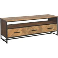 Livingfurn TV-meubel 'Accent' Visgraat Teak en staal, 150 cm - thumbnail