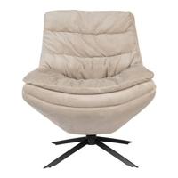 Dutchbone Draaifauteuil 'Vince' Rib, kleur Beige - thumbnail