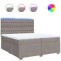 Boxspring met matras stof taupe 200x200 cm - thumbnail