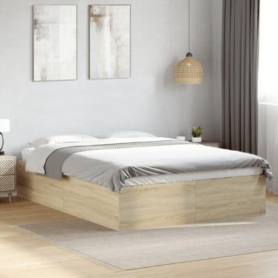 Bedframe bewerkt hout sonoma eikenkleurig 140x200 cm