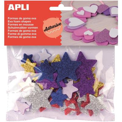 Apli Kids zelfklevende glitter sterren, blister met 50 stuks
