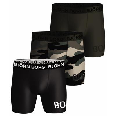 Bjorn Borg heren boxershort - Performance - 3-Pack - Army