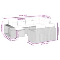 11-delige Tuinset met kussens poly rattan beige - thumbnail