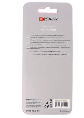 Skross 2700240 USB-kabel USB 2.0 USB-A stekker, USB-micro-B stekker 1.00 m Zilver