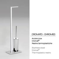 Toiletborstelhouder Sapho Gedy Vrijstaand met Toiletrolhouder Rechthoekig Chroom Sapho - thumbnail