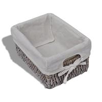 Opbergkast met 5 weefmanden hout bruin - thumbnail