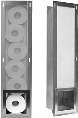 Looox Closed Inbouw Reserverolhouder 17.3x74x14cm - 6 rollen - zwart mat cl1-mz